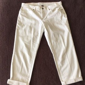 Eddie Bauer white boyfriend jeans